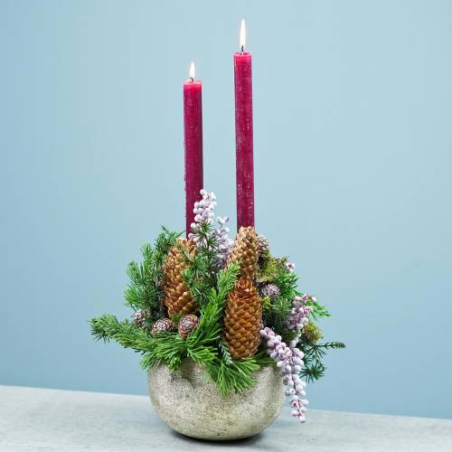 Floristik24 Decorative bowl champagne metal Ø17cm H11.5cm