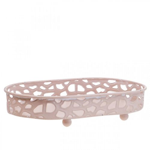 Product Decorative bowl Oval bowl with feet table decoration pink 30×18cm