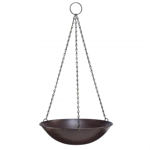 Decorative bowl for hanging metal dark brown Ø30cm H55cm