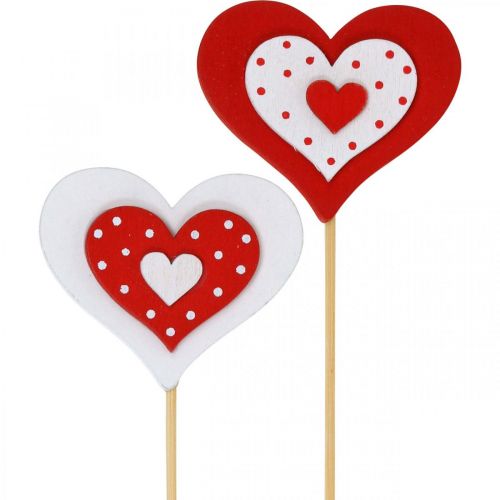 Floristik24 Decorative heart plug, wedding decoration, flower decoration for Valentine&#39;s Day, heart decoration 18 pieces