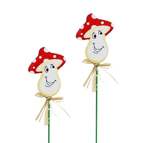 Floristik24 Decoration plug mushroom 6,5cm L27cm 24pcs