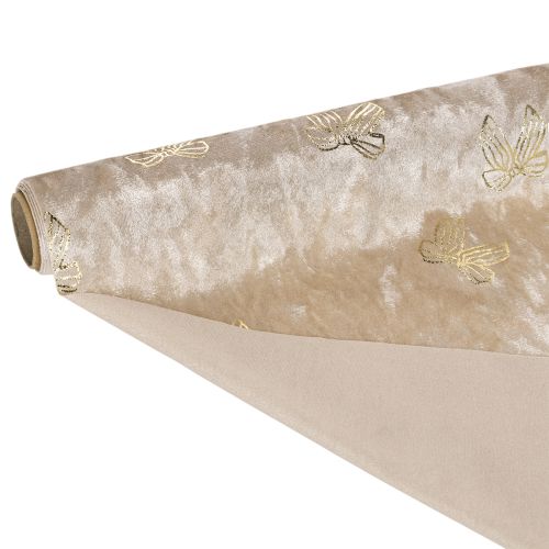 Tabelle Runner Polyester Bow Pattern Cream and Beige 35x120cm Set of 2 | Floristik24.co.uk