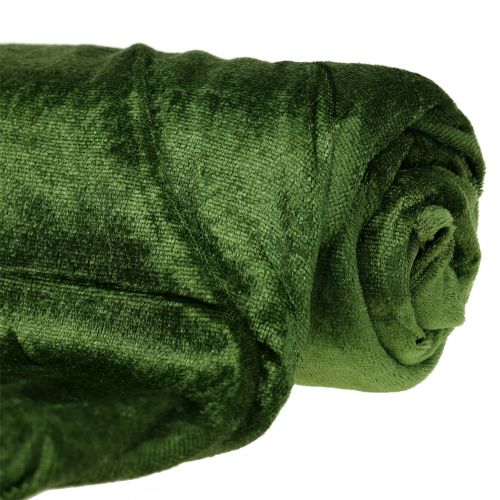 Floristik24 Decorative fabric Velvet moss green 140cm x 300cm