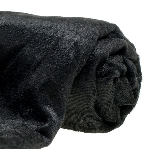 Floristik24 Decorative fabric velvet black 140cm x 270cm