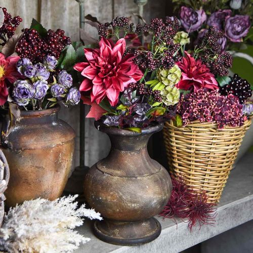 Floristik24 Artificial decorative bouquet with dahlia and berries lilac 45cm