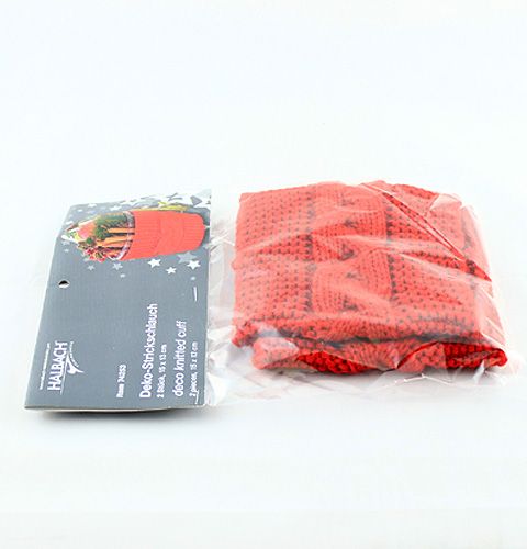 Floristik24 Decorative knit hose 15 x 13cm red 2pcs