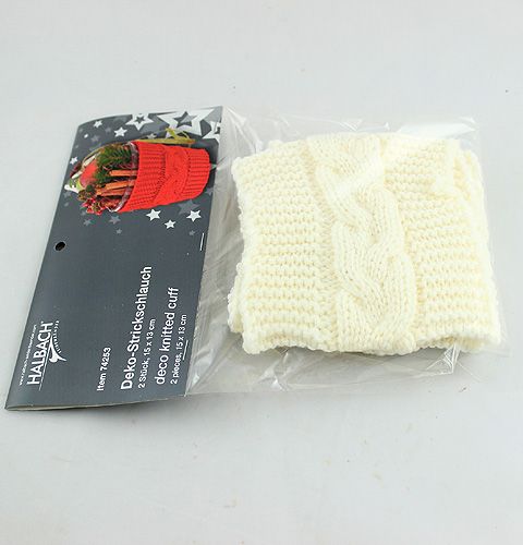 Floristik24 Decorative knit hose 15 x 13cm cream 2pcs