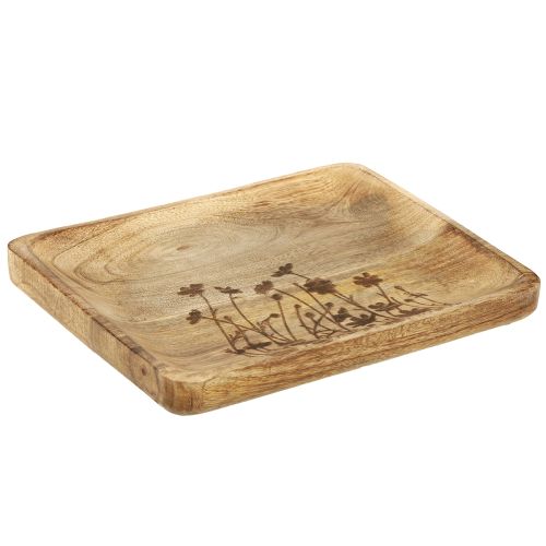 Floristik24 Decorative tray mango wood with floral pattern tray 25×20cm