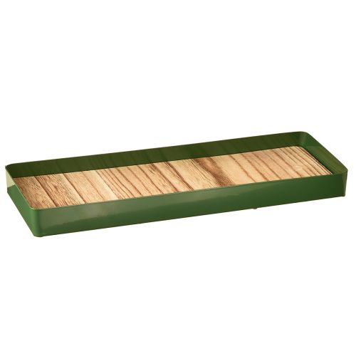 Decorative tray metal wood metal tray green 35.5×11×3cm 2pcs