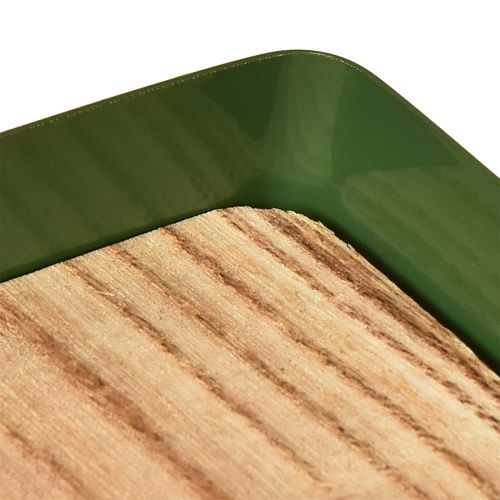 Product Decorative tray metal wood metal tray green 35.5×11×3cm 2pcs