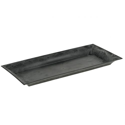 Floristik24 Decorative tray marbled anthracite 36x17cm 6 pieces