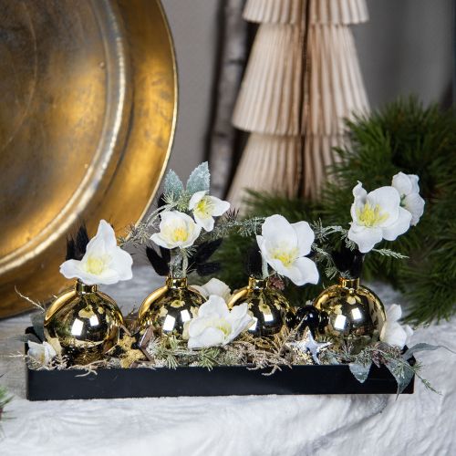 Floristik24 Decorative tray metal wood metal tray wooden base 40x13x3cm