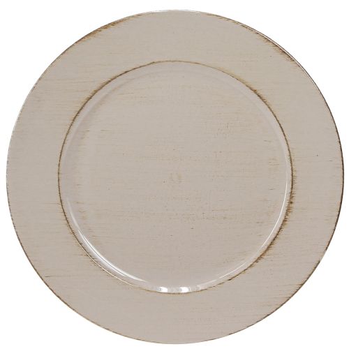 Decorative plate plastic decorative plastic plate grey brown Ø33cm