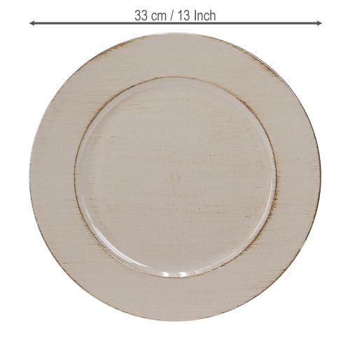 Product Decorative plate plastic decorative plastic plate grey brown Ø33cm