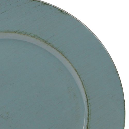 Floristik24 Decorative plate plastic decorative plastic plate petrol brown Ø33cm