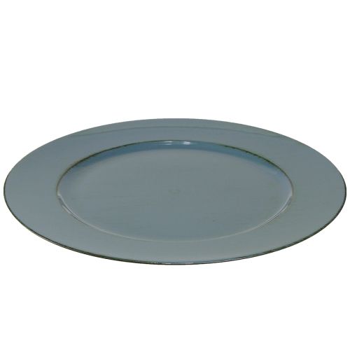 Floristik24 Decorative plate plastic decorative plastic plate petrol brown Ø33cm