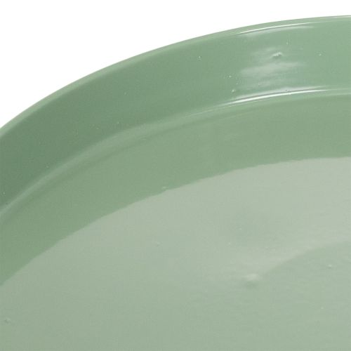 Green Metal Decorative Plate with Round Base, 20cm, for Flower Arrangements | Floristik24.co.uk