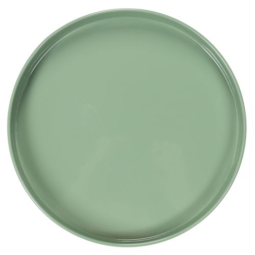 Green Metal Decorative Plate with Round Base, 20cm, for Flower Arrangements | Floristik24.co.uk