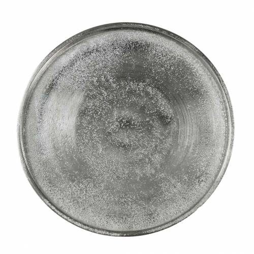 Floristik24 Decorative plate clay Ø20cm silver