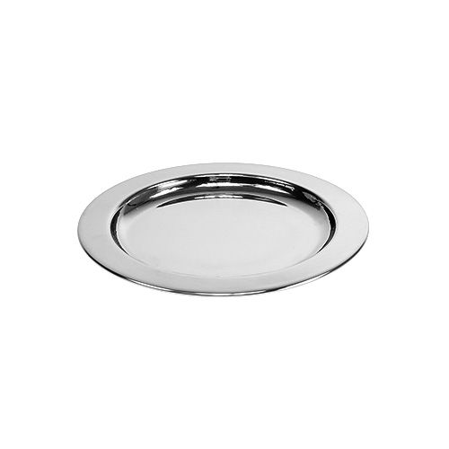 Floristik24 Decorative plate made of metal Ø10.5cm silver