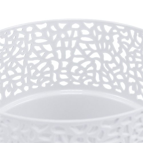 Floristik24 Decorative pot plastic white Ø13cm H13.5cm 1 pc