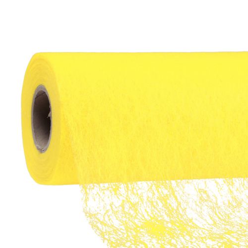 Floristik24 Decorative fleece table runner decorative fleece table runner yellow 23cm 25m