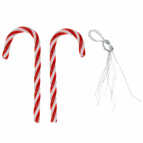 Floristik24 Decorative candy cane red / white 9cm 6pcs