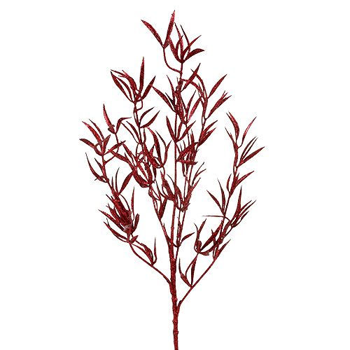 Deco branch red with mica 69cm 2pcs