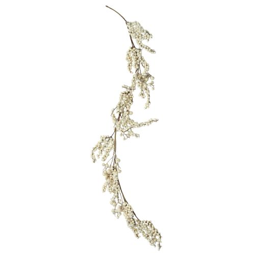 Product Decorative branch snowberries winter garland cream 130cm