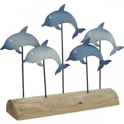 Floristik24 Dolphins to set, sea decoration, maritime metal decoration H24.5cm L32.5cm