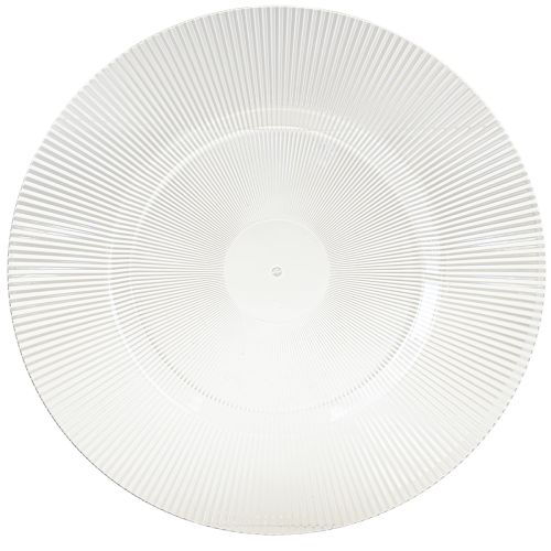 Decorative plate with grooves, plastic plate, clear plastic plate Ø33cm