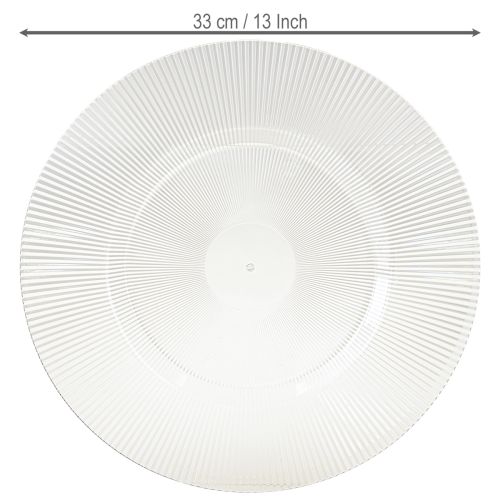 Product Decorative plate with grooves plastic plate plastic plate clear Ø33cm