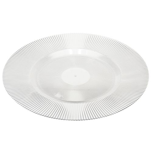 Product Decorative plate with grooves plastic plate plastic plate clear Ø33cm