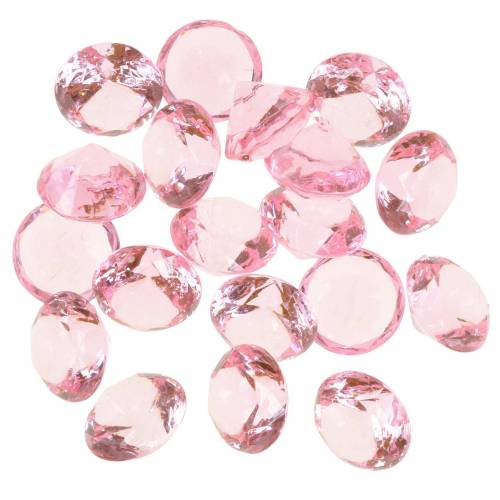 Floristik24 Decorative stones diamond acrylic light pink Ø1.8cm 150g scatter decoration for the table
