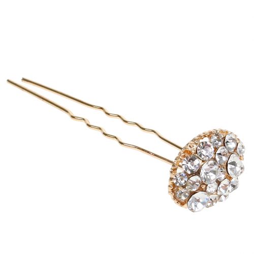 Floristik24 Hairpin Wedding Gold with Rhinestones 7cm 9pcs