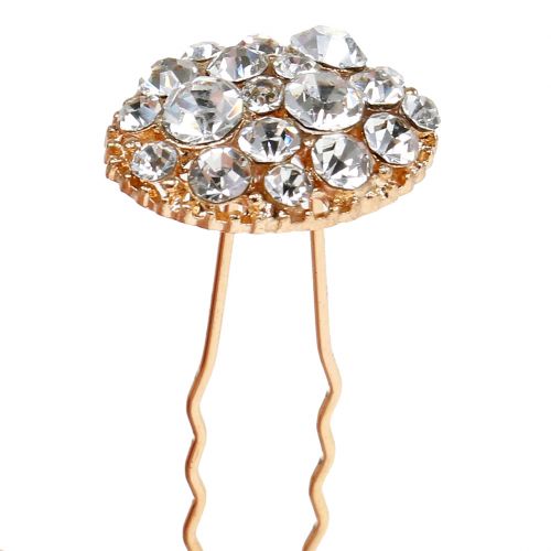 Floristik24 Hairpin Wedding Gold with Rhinestones 7cm 9pcs