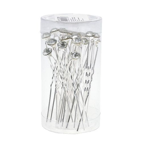 Floristik24 Diamond pin wedding silver Ø8mm L7cm 20 pcs