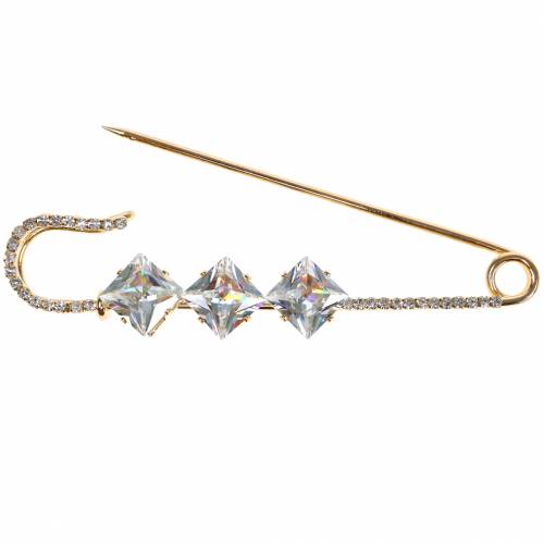 Product Safety Pin Jewelry Needle Diamond Gold 2pcs