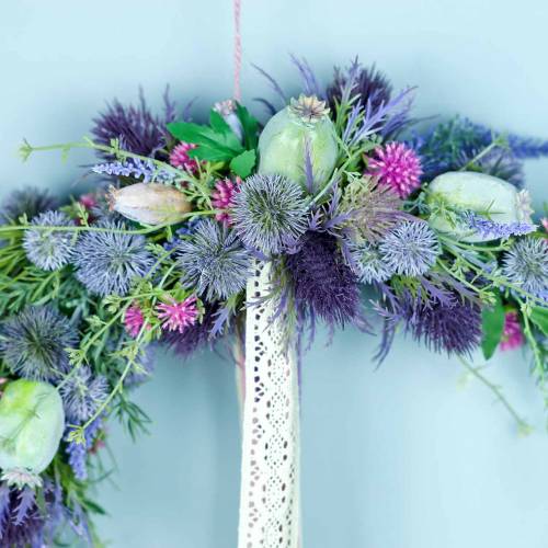 Product Artificial thistle branch blue-violet 68cm 3pcs