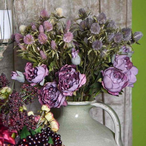 Product Artificial thistle purple branch 10 flower heads 68cm 3pcs