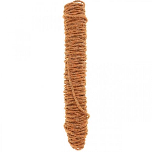 Floristik24 Wick thread felt cord, felt cord, wool cord orange 55m