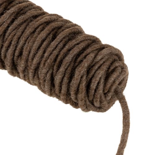 Product Brown wool cord, 55m decorative string for floristry and crafts