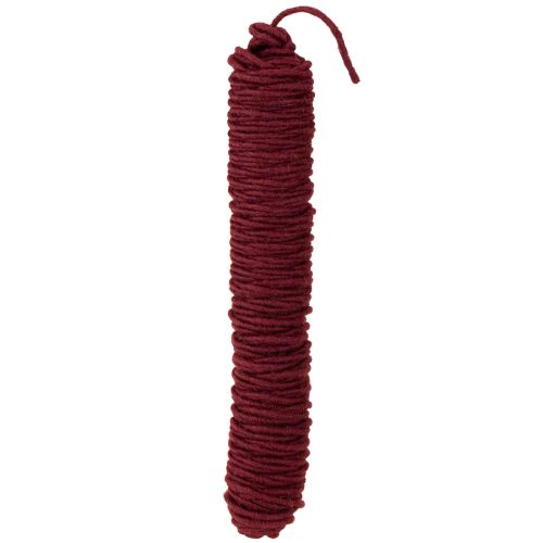 Wool cord Bordeaux 55m string Floristry Crafting DIY