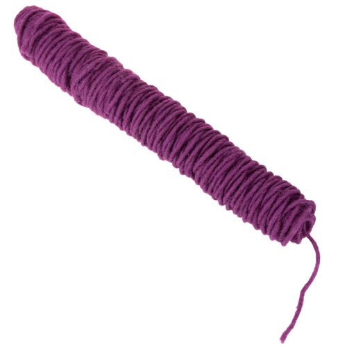 Product Purple wool cord, 55m, decorative twine for floristry and crafts