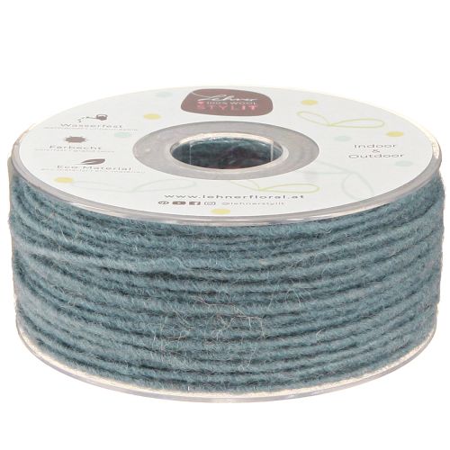 Floristik24 Wick thread wool cord felt cord blue gray Ø3mm 100m