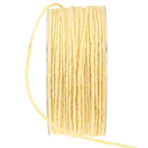 Product Wick thread wool cord felt cord wool thread yellow Ø3mm 100m