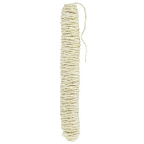 Floristik24 Wick thread wool cord wool thread felt cord cream L55m