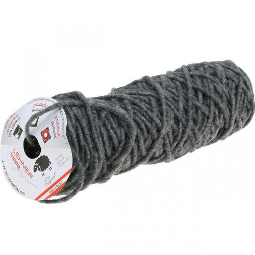 Floristik24 Felt cord wire gray sheep wool cord 30m