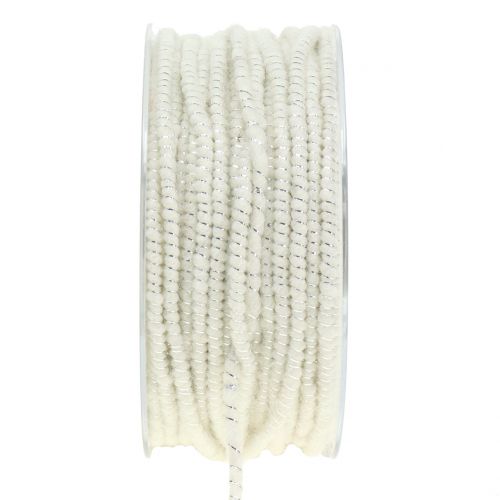 Floristik24 Wick thread Glamor white/silver with wire 33m