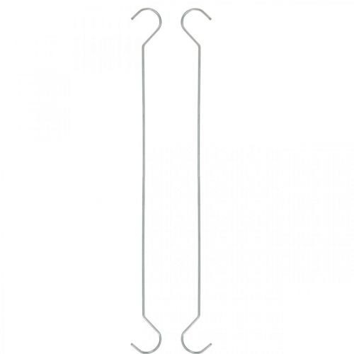 Metal hook, double hook silver M L30cm 5pcs